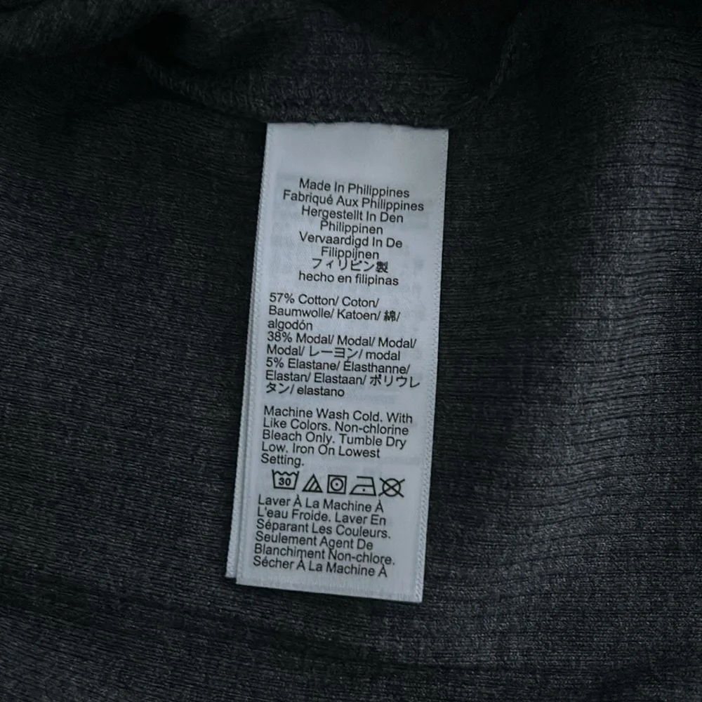 NWT J. Crew Vintage Rib Ruffle Mockneck T-shirt Dark Grey Small